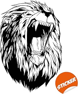 Download Amazon.com: Lions Head Wall Sticker - Lion Face Animal ...