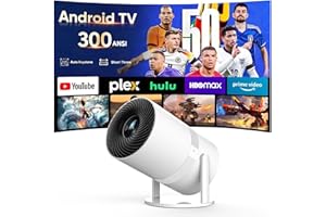 【Built-in Apps | Short Throw】 1080P Mini Projector with WiFi 6 and Bluetooth, Portable Outdoor Projector with 【Auto Keystone】