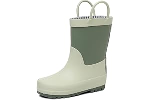 RAINANGEL Toddler Rain Boots with Easy-On Handles, Waterproof, Premium Natural Rubber, Lightweight, Flexible with Traction for Kids