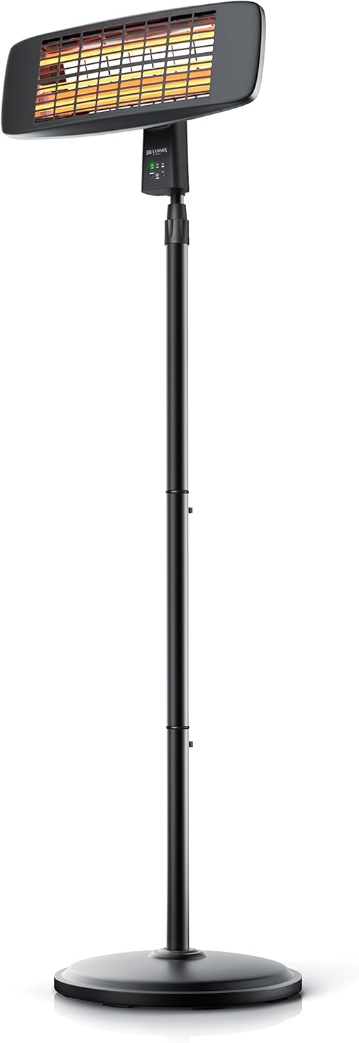 Brandson - Wickeltischheizstrahler - Heizstrahler Wärmelampe - Standheizstrahler - 3 Leistungsstufen Heizelemente - inkl. Fernbedienung - LED Power-Indikator - Wandhalterung