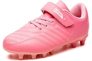 BUWTDAY Kids Soccer Cleats Boys Girls Athletic Outdoor Firm Ground Youth Football Shoes(Little Kid/Big Kid)