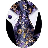 YourTies Paisley Tie Sets Floral Necktie Handkerchief Cufflinks Set Silk Woven Ties Business Wedding Party