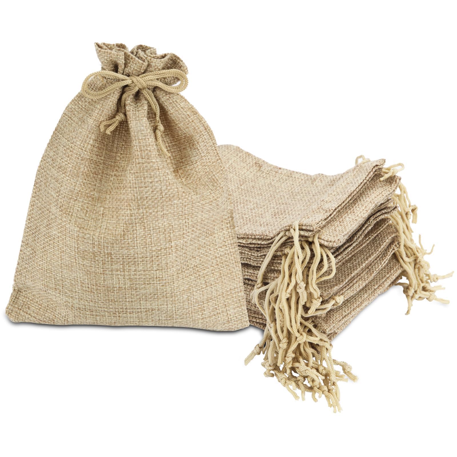 Hessian Drawstring Bags 15pcs Reusable Jute Bags 17x23cm for Advent Calendar, Wedding Party, Jewelry & DIY Craft