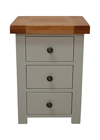 Bishop Painted Oak Narrow Bedside Chest Painted Hardwood 3 Drawer