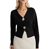 VATEAMI Sweaters for Women Long Sleeve V Neck Lightweight Knitted Outerwear Pullover Sweaters Trendy Tops