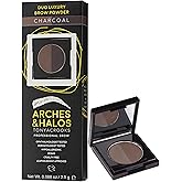Arches & Halos Duo Luxury Brow Powder - Two-for-One Versatile Compact Powder - Get Full, Defined Brows - Vegan and Cruelty Free Makeup - Charcoal - 0.88 oz