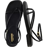 CUSHIONAIRE Women's Vida strappy flat sandal +Memory Foam and Wide Widths Available