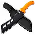 REAT Machete with Saw,16" Heavy Duty Machete with Sheath, Dual-Purpose Gardening Machete Knife for Chopping and Sawing,Ergonomic No-Slip Handle