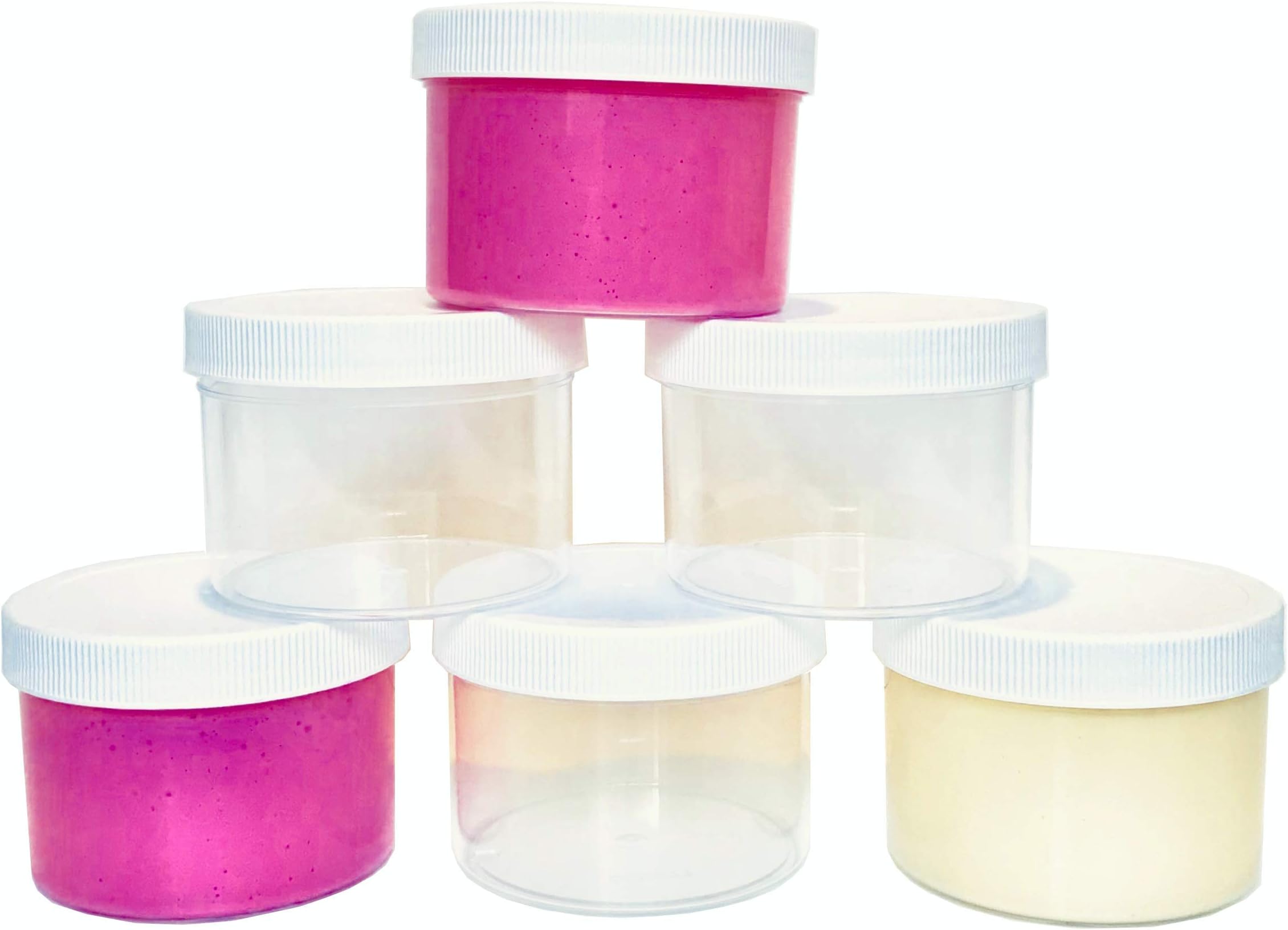 Slime Storage Jars 8 oz (Available in a Variety of Quantity Options) - Clear All Purpose containers (9 Pack - 2.5" Tall by 3.5" Wide with lid)