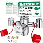 Emergency Eye Wash Station Faucet Mount, Compact Eyewash Station - 1 Pack | 360&deg; Rotatable, Includes Tags, Safety Sign, 3 Adapters - 11.4 L/min High Flow for Lab,Hospital &amp; Industrial Safety