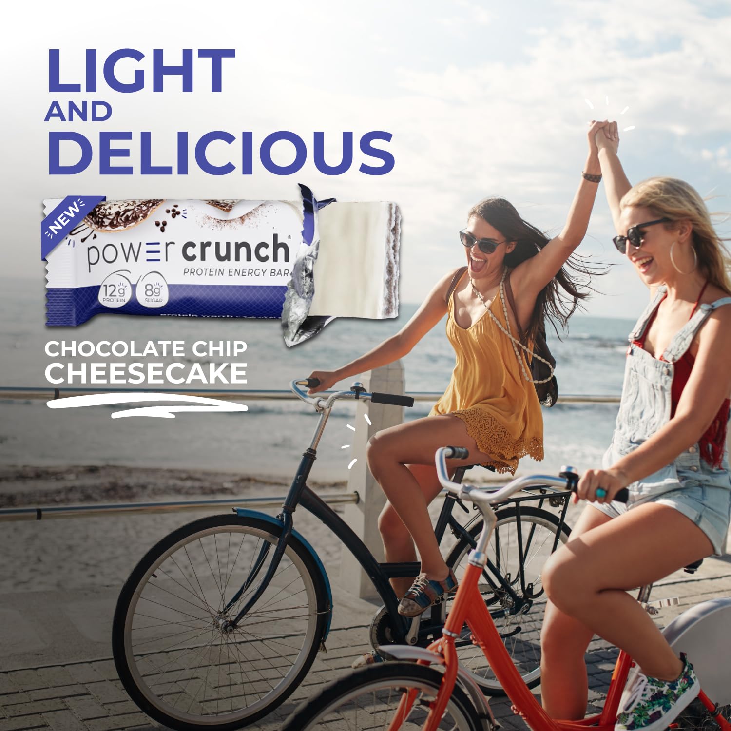Power Crunch Protein Wafer Bars, High Protein Snacks with Delicious Taste, Chocolate Chip Cheesecake, 1.4 Ounce (12 Count)