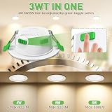 ALUSSO LED Slim Downlights 4W 6W 8W Dimmable 3CCT IP44 White 10 Pack view 3