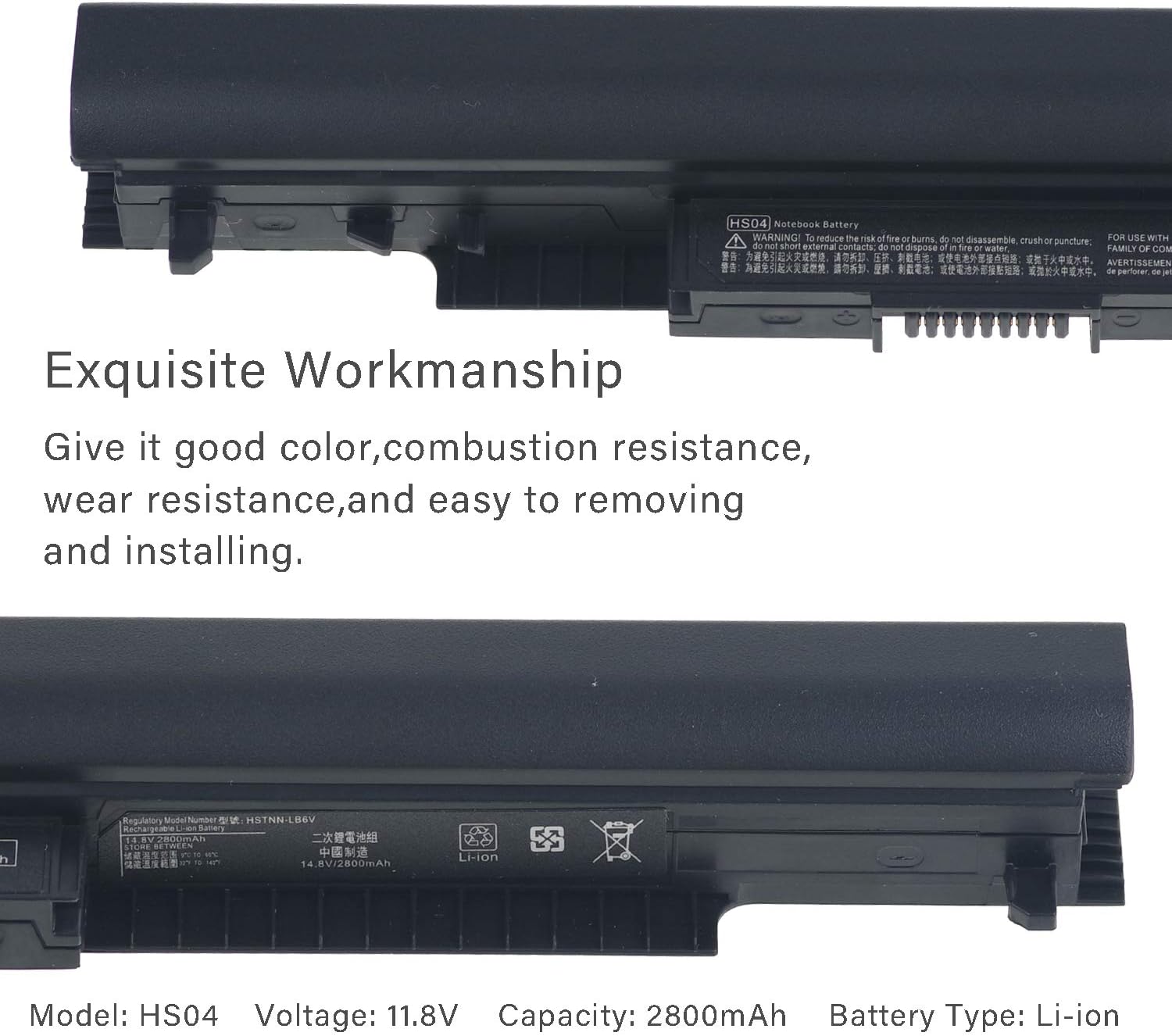 807957-001 807956-001 HS04 HS03 Laptop Battery Compatible with HP 240 245 250 255 256 G4 807612-421 HSTNN-LB6U HSTNN-LB6V 807611-421 HP 14 15 Series Notebook Battery - Image 3