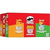 Pringles Snack Stacks Potato Crisps Chips, Flavored Variety Pack, Original, Cheddar Cheese, Sour Cream and Onion, 19.3 oz (27