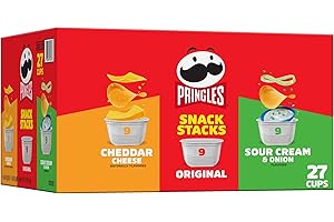 Pringles Potato Crisps Chips, Lunch Snacks, Snack Cups, Variety Pack, 19.3oz Box (27 Cups)