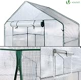 VOUNOT Walk In Greenhouse with Shelves 143x73x195cm White Garden Polyhouse view 5