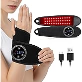 Upgraded 2.0 Red Light Therapy for Hands Wrist with Heat & Massage, 3000mAh Wireless Controller, Infrared & Red Light Wrist Brace & Hands Wrap Pad for Knee Ankle Foot Joint Faster Recovery Pain Relief