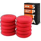 SPTA 10Pcs Foam Wax Applicator Pads, 4inch Hand Wax Pad(Red), Soft Car Detailing Sponges,Supreme Shine Pad, for Car Cleaning, for Car Detail Cleaning, Waxing pad