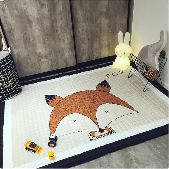 Avge Tapis Enfant Epais Tapis De Ramper Jeu Antiderapant Bebe Decoration De Chambre Enfant Renard Amazon Fr Cuisine Maison