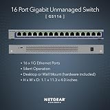NETGEAR GS116UK 16 Port Gigabit Ethernet Network Switch Hub Desktop ProSAFE view 2
