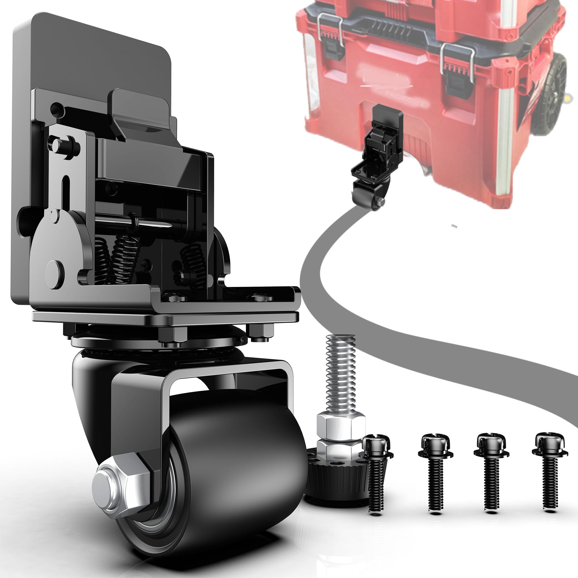 Photo 1 of Packout Caster Wheel Kit, Upgraded Metal Front Wheels Fit for Milwaukee 48-22-8427/8426 Packout Rolling Tool Box-Accessories for Packout Toolbox, Folding Packaging Accessories Make Shipping Easy