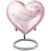 Blush Pink Small Heart Urn - Keepsake Urns for Human Ashes Adult Male/Female, Funeral Urns, (Pack of 1, 3 Inch) - Mini Heart Keepsake - Decorative Ash Holder - Cremation Urn