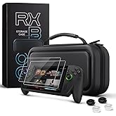 CoBak Hard Carrying Case for ASUS ROG Xbox Ally & ROG Xbox Ally X 7" 2025 - 3 in 1 Accessories Bundle with 2 Screen Protectors, 4 Thumb Grip Caps, 22 SD Card Cartridges, Portable Travel Bag, Black