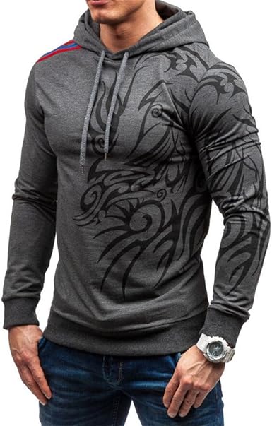 all over man printed hooded tracksuit black