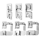Rolled Hem Pressure Foot, 6PCS Sewing Machine Hemmer Foot Set, Adjustable Rolled Hem Presser Foot, Low Shank Snap-on Sewing R