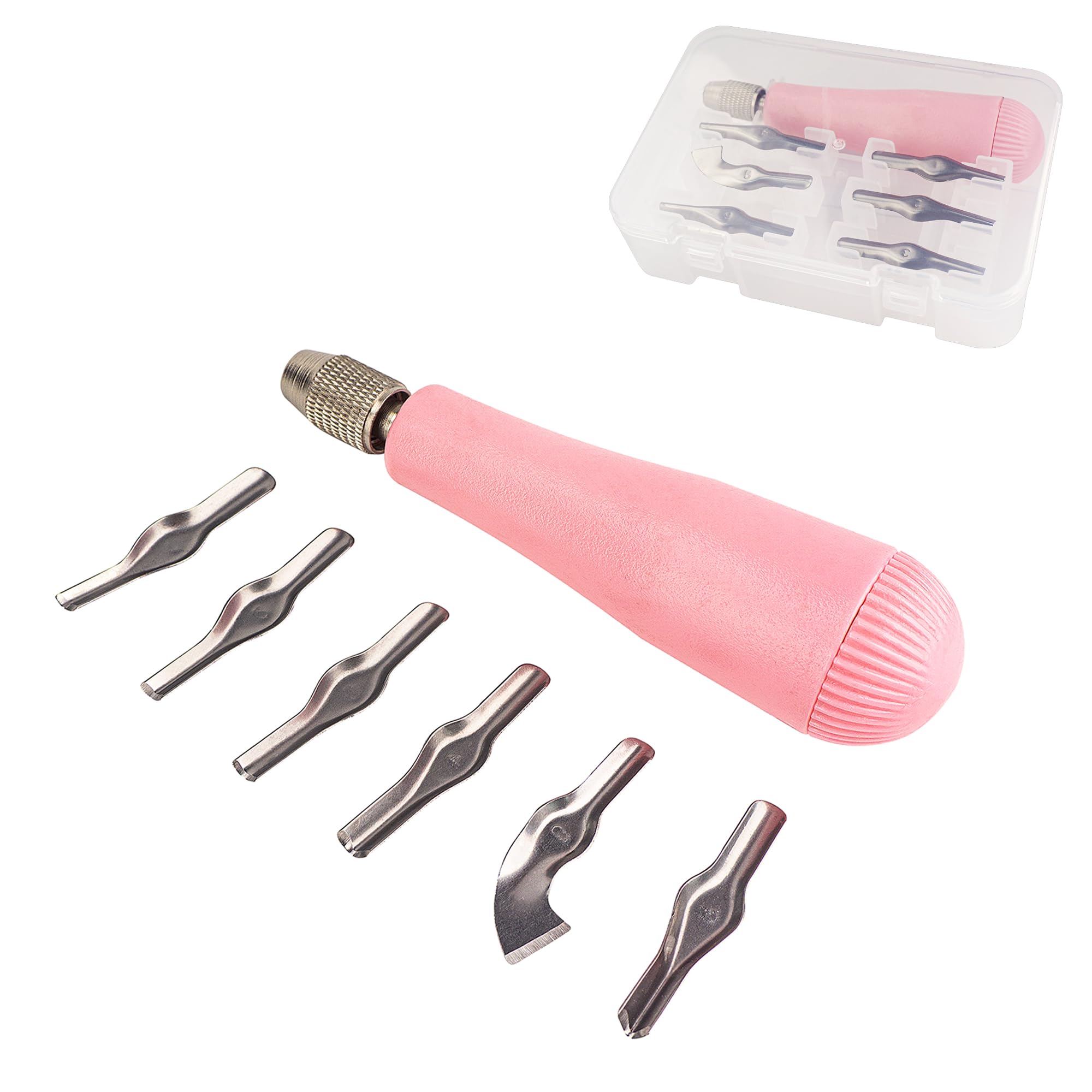 Photo 1 of Linocut Carving Kit Tools Linoleum Cutter Assortment for Block Printing for DIY Sculpture Carpenter Experts & Beginners 6 Blades Universal Size Red
