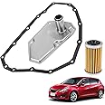 3PCS Transmission Oil Filter & Pan Gasket set Compatible With Nissan Altima Maxima Sentra 33010-JF015 Silver