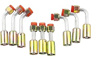 Wisepick Air Conditioning #6 AC Fitting Set Female Oring Beadlock 5/8-18UNF Including Straight 45 90 Degree