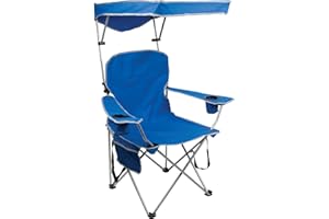 Quik Shade Full Size Shade Folding Chair for Camping, Polyester, Arm Rest|Foldable, Royal Blue, 2'L x 3'W x 4.3'H (160048DS)