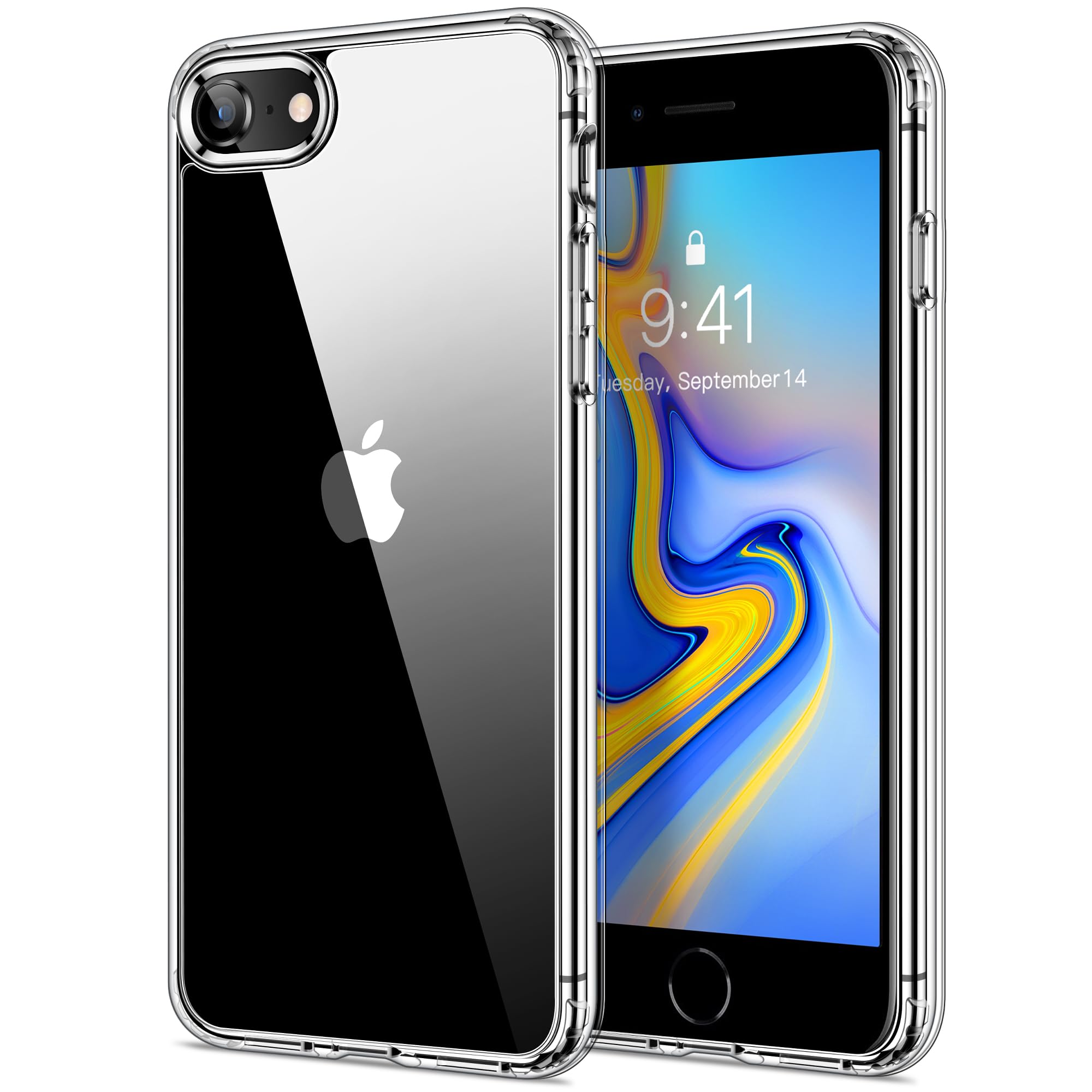 HOOMIL Clear Case for iPhone SE 3rd Gen/2nd Gen/2022/2020/8/7 (4.7-Inch), Anti-Yellowing, Anti-Scratch, Shockproof Protective Phone Cover - Crystal Clear