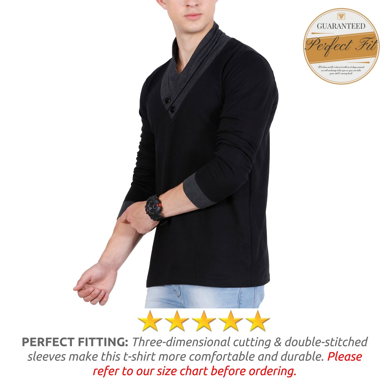 fashion freak men's cotton t-shirt (black)