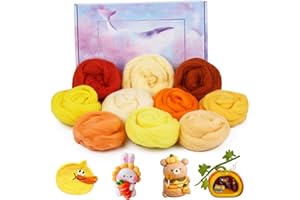 Nitlak 10 Colors Needle Felting Wool, 5.3oz Roving Wool, Felting Wool, Soft Wool Felt, Wool Roving for Needle Felting, Colored Roving Wool for Needle Felting Supplies DIY Craft(Autumn)