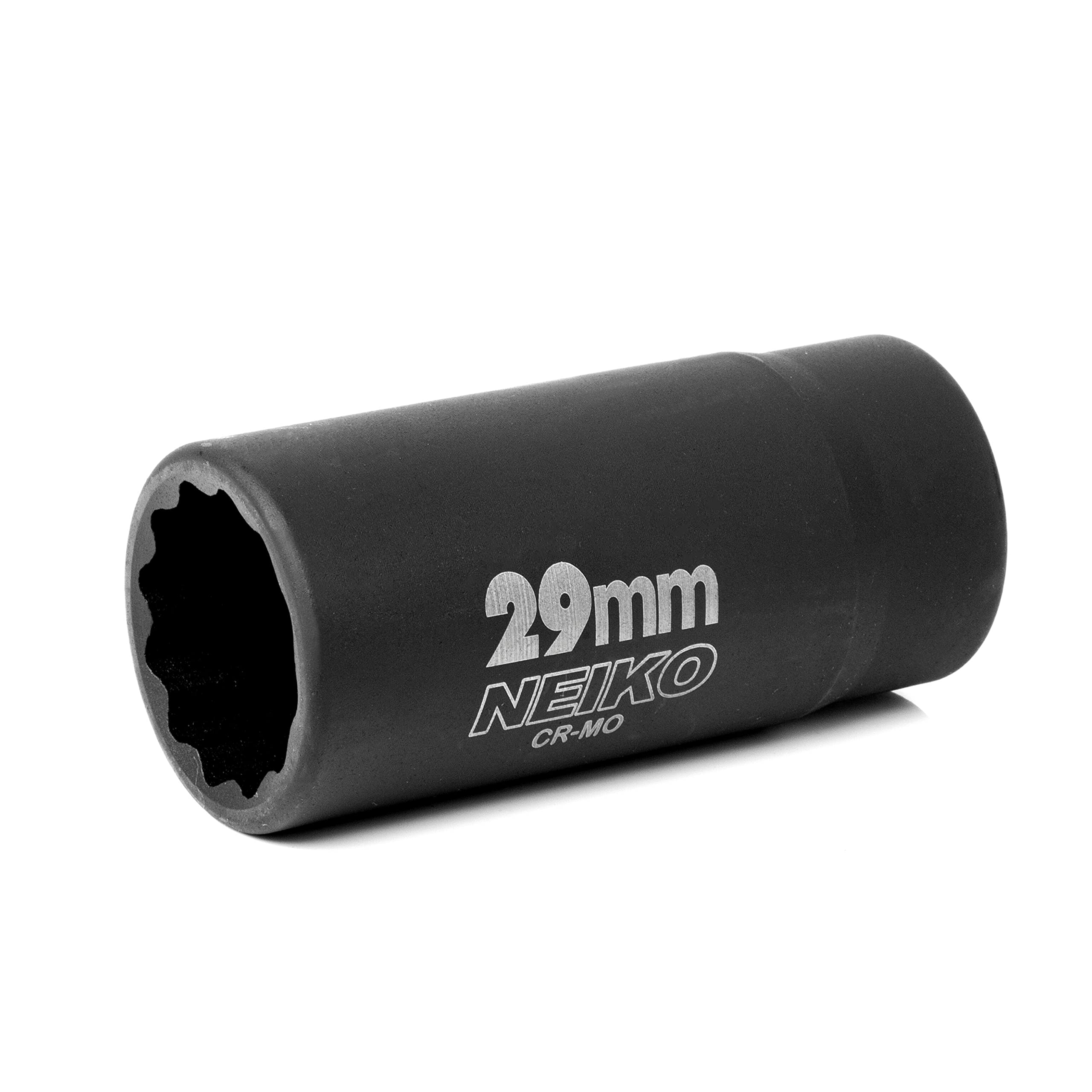 NEIKO 02521A 29mm Socket | 1/2” Drive Deep Impact Socket | Spindle & Axle Nut Socket | 12 Point |Chrome Molybdenum Cr-Mo |Deep Well Hub | Triple Square | Axle Shaft Nut Remover