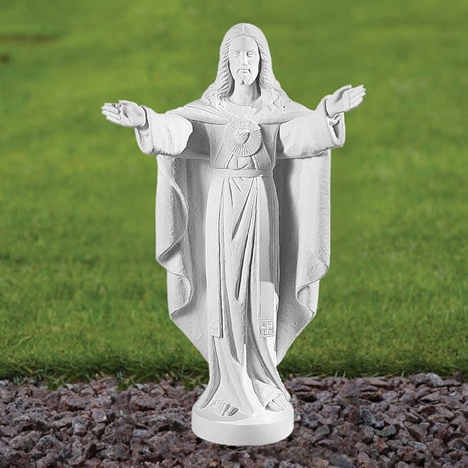 Marble Garden Statues Jesus Christ 58cm Religious Sculpture Amazon
