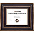 Space Art Deco,11x14 Diploma Frame with Black Over Gold Double Mat for 8.5x11 Certificate and Document Sawtooth Hangers Wall Mount (1-Pack, Color Ornate Gold/Black)