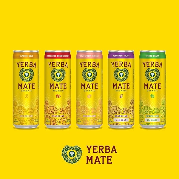 GUAYAKÍ YERBA MATE SPARKLING ORGANIC BERRY MINT BLISS FLAVOR, 12 OZ, 80MG NATURAL CAFFEINE, SMOOTH ENERGY & FOCUS, CARBONATED BEVERAGE