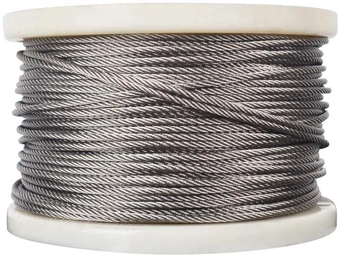 Stainless Steel Aircraft Cable 1//8/" 1x19 Type 316 Grade 100ft