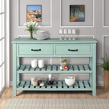 Amazon Com Retro Console Table For Entryway Drawers Bottom
