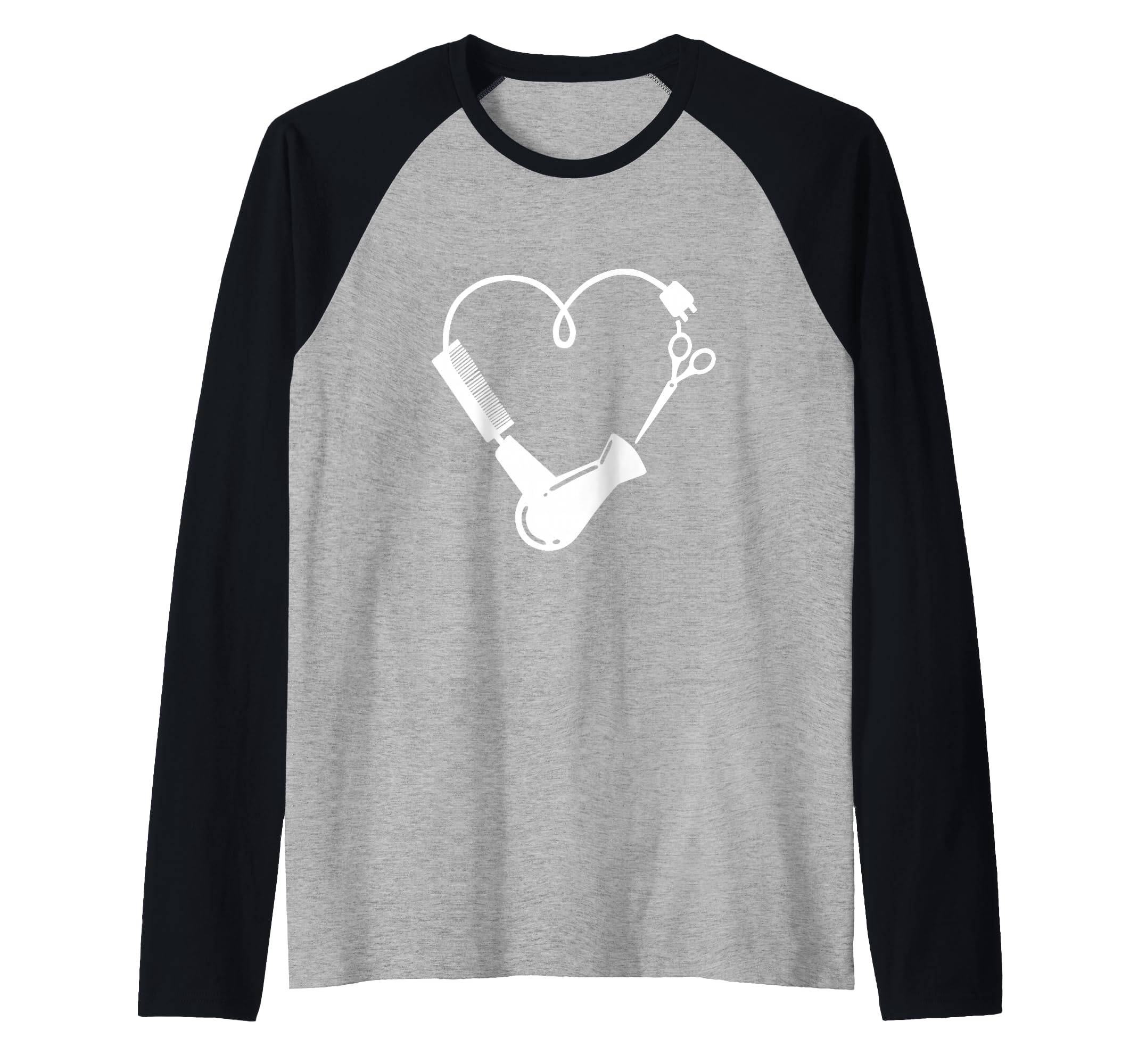 Fun Hairdresser Heart Barber Hair Stylist Haircut Raglan Baseball Tee