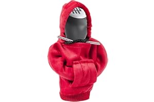 ZHSMS Gear Shift Hoodie, Universal Car Gear Shift Knob Cover, Funny Sweater Shifter Hoodie, 4.7 Inch Gear Stick Hoodie Protector Decoration(Red)