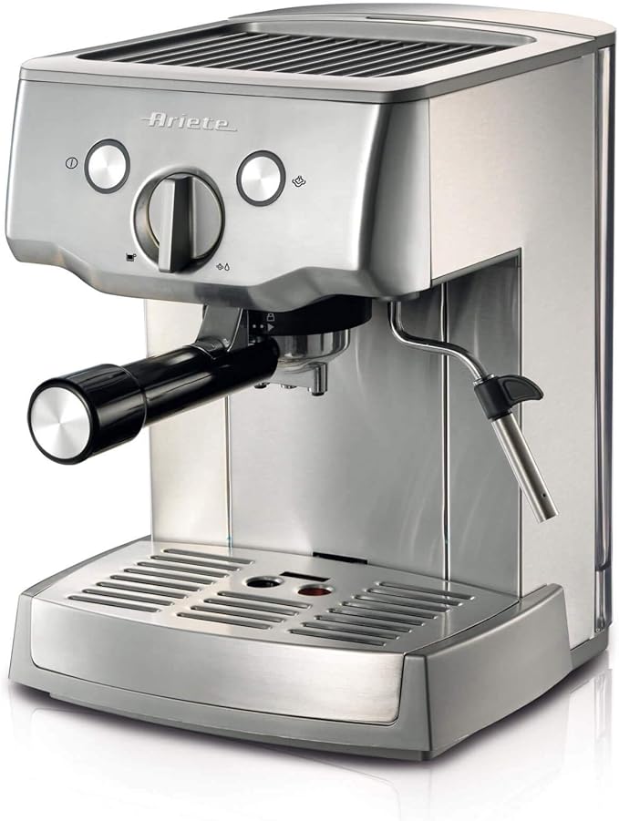 Ariete 1324 Metal Espresso Machine Coffee Maker, Powder or Pods, Hot