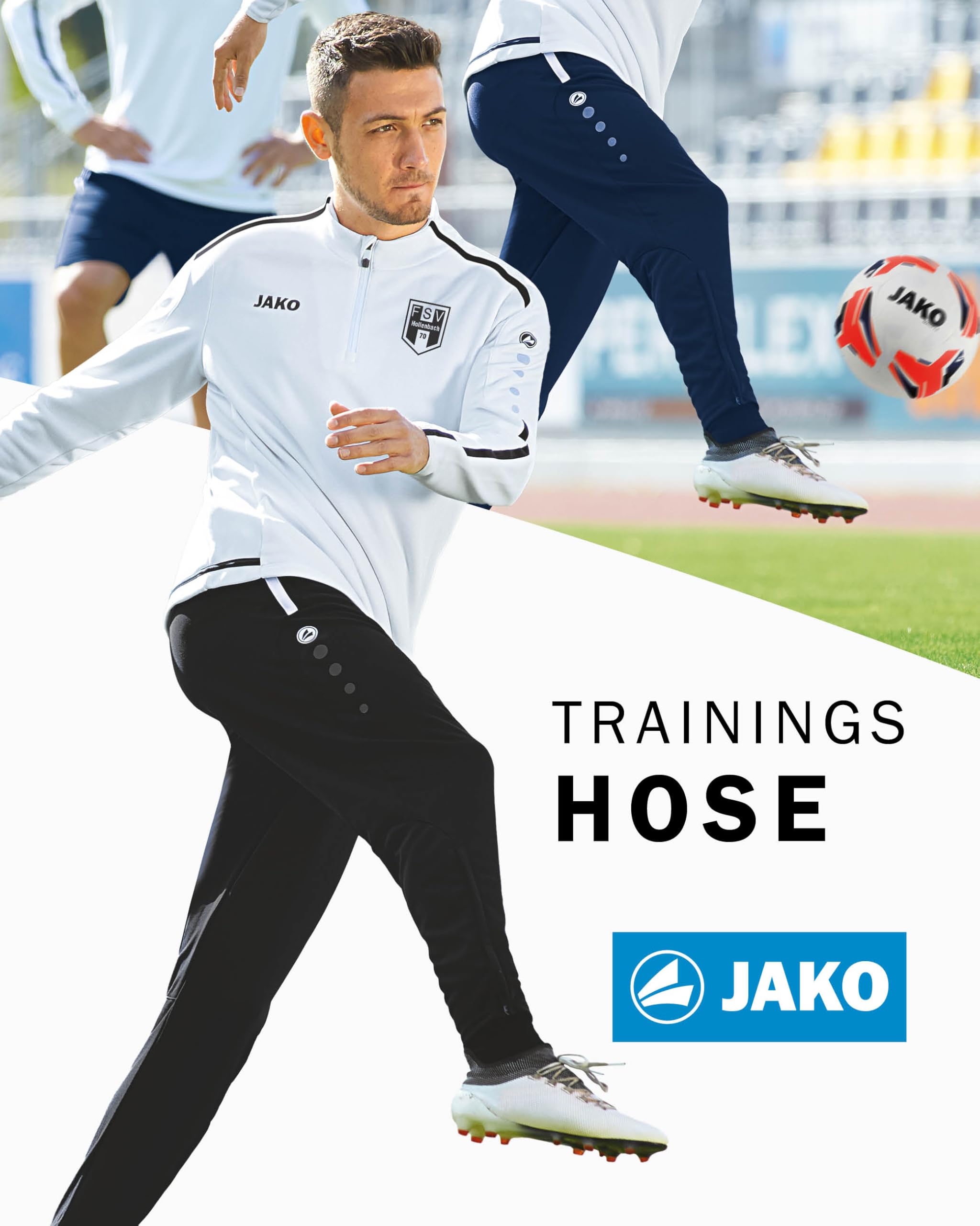 JAKO Men's Active Tracksuit Bottoms, Men’s Sports Trousers, Long with Elastic Waistband and Side Pockets, Tracksuit Bottoms, Men, Long