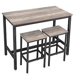 VASAGLE Bar Table Set, Bar Table with 2 Bar