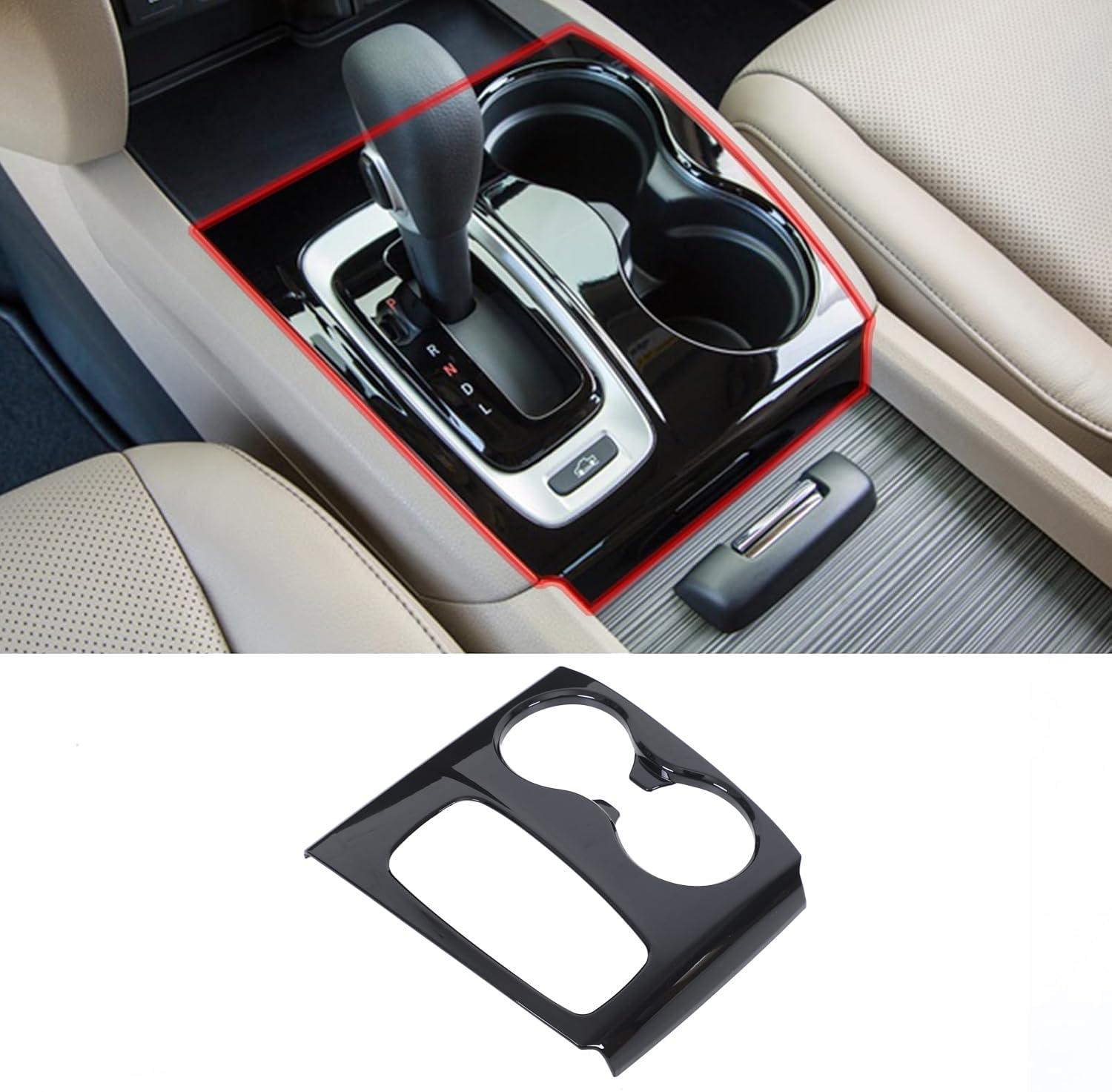 Photo 1 of  MATTE* Black)_________HIRUFAIT Gear Shift Panel Cover Trim for Hond@ Pilot 2016-2020/ Hond@ Ridgeline 2017-2019, ABS Automotive Center Consoles Cup Holder Cover Protector Accessories