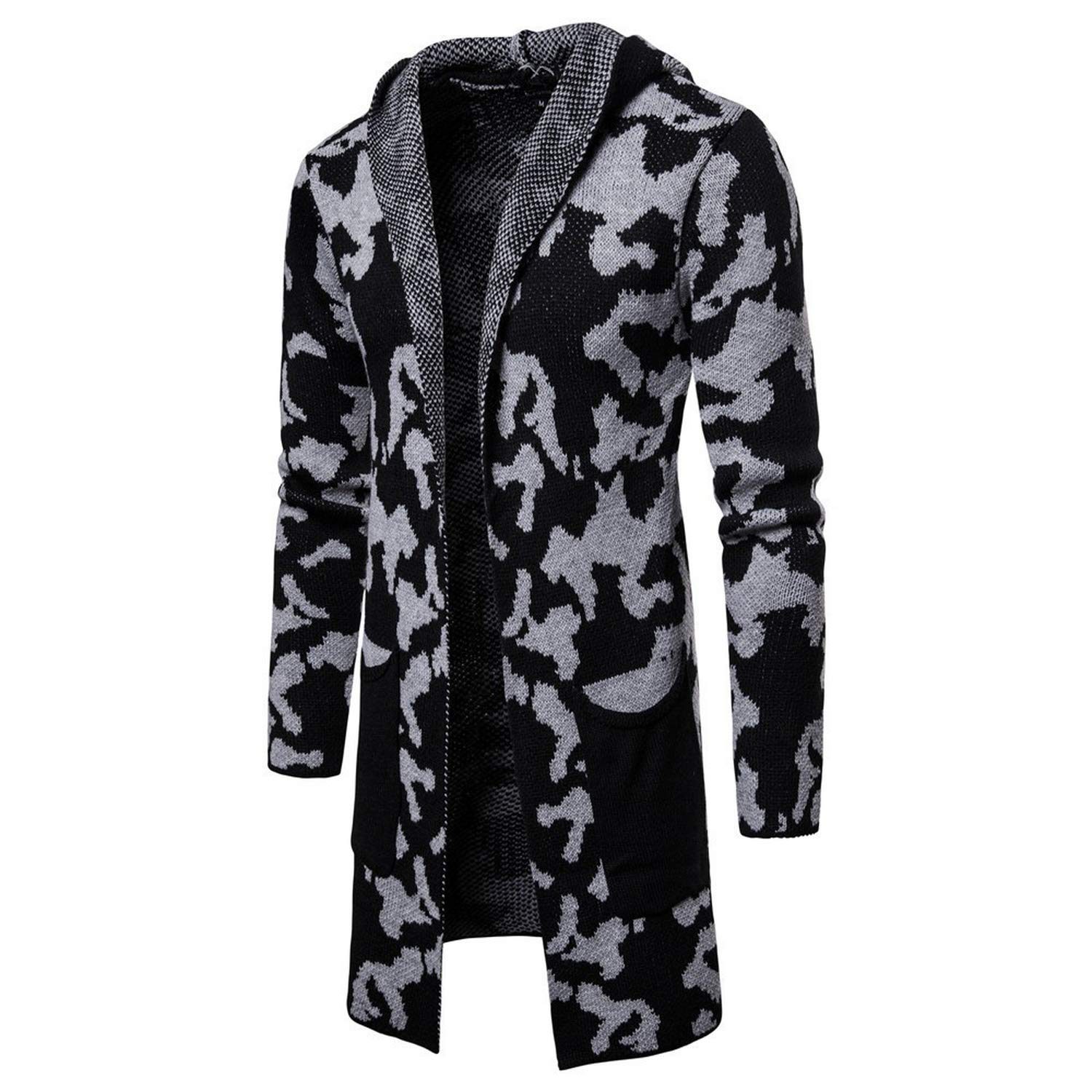 long hooded cardigan sweater mens