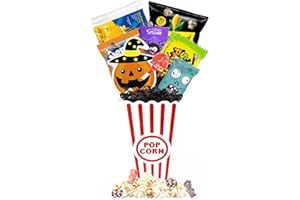 GOLDEN GIFT BOX Halloween Basket Gifts - All-In-One Spooky Candy Popcorn Movie Night Basket Halloween Gifts For Women Men Adults Teens, And Kids! (Pumpkin)